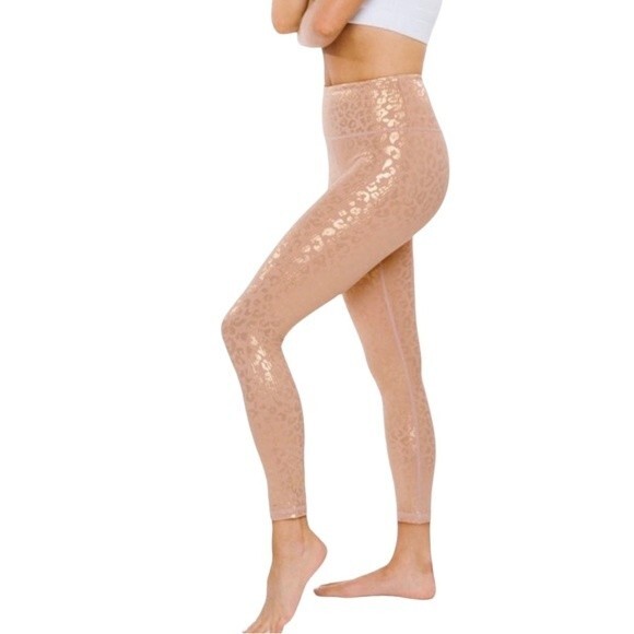 NWT Zyia Active Gold Leopard Light N Tight Hi-Rise 7/8 Legging Women’s Size 2 - Picture 4 of 15